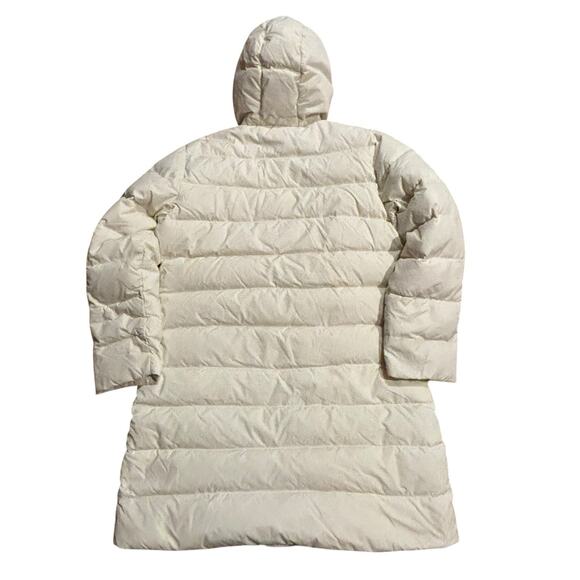 Lands' End Women's Down Commuter Parka Coat Ivory Hooded Puffer Size Large Warm! - Picture 3 of 13